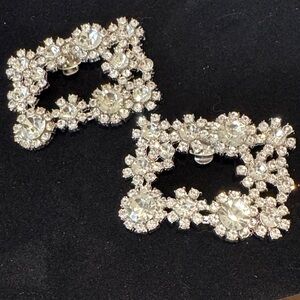 Crystal Floral Rectangle Clip- shoes ornament